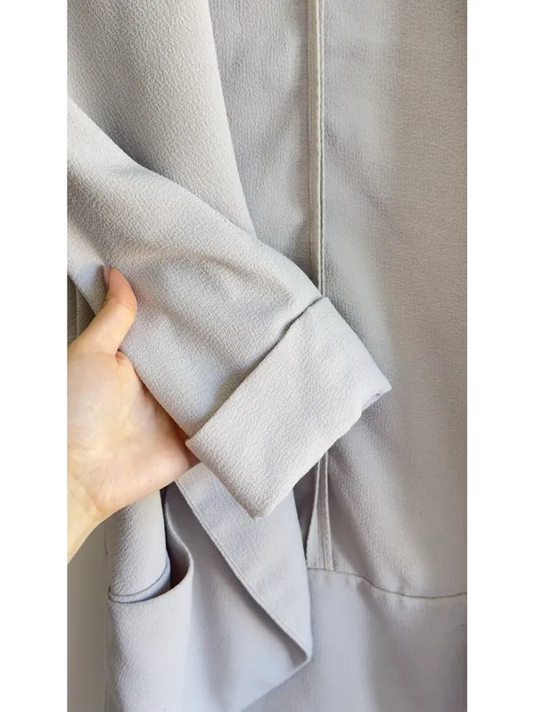 Wilfred Aritzia Chevalier Blazer Open Front Shawl Collar Taupe Size 2 - Image 7