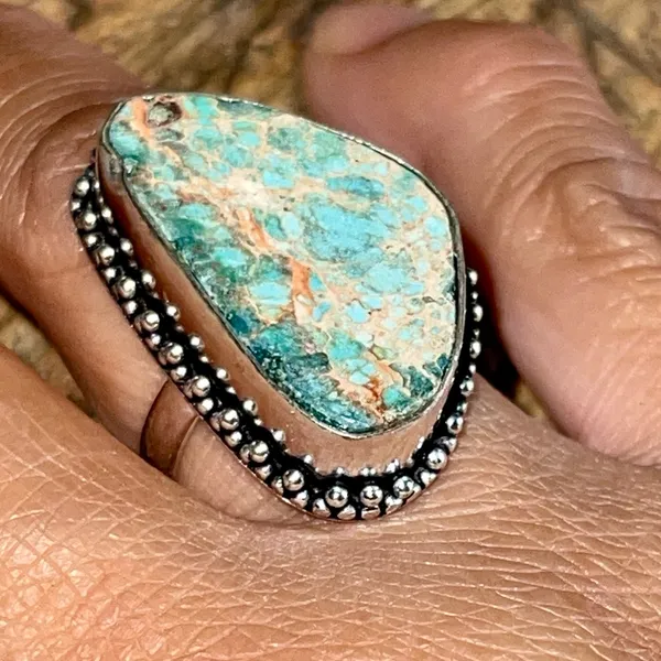 Blue Sea Sediment Jasper Emperor Ring 7 1/4 - Image 7