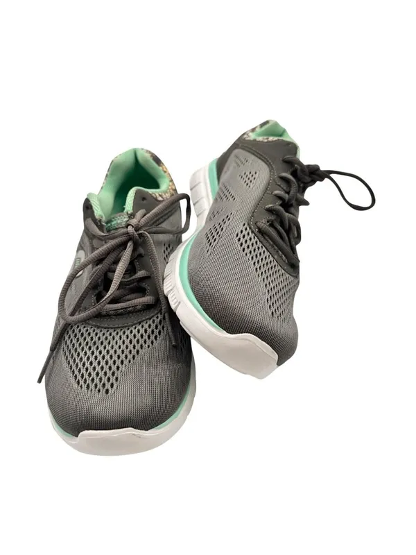 Skechers 9 Womens Athletic Shoes Snake Print Gray & Mint Green - Image 5