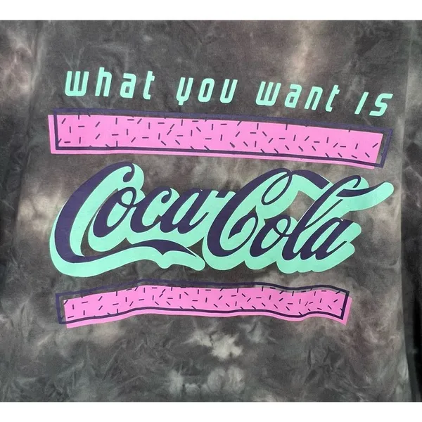 Coca-Cola Cropped Tie Dye Graphic Short Sleeve T-Shirt - Image 2