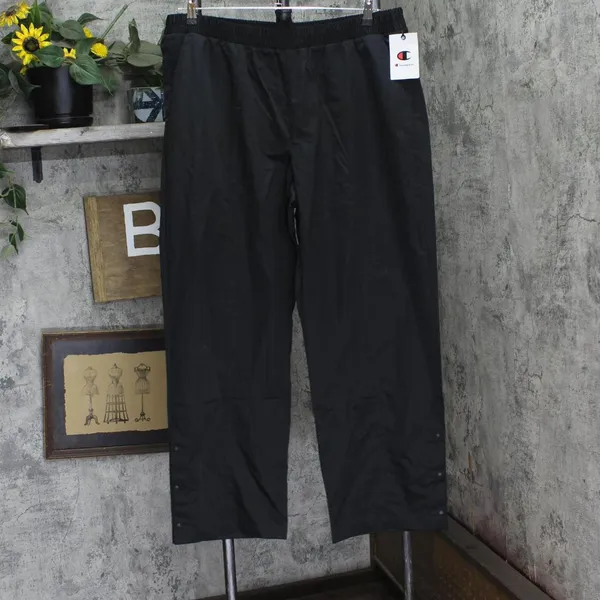 NWT Champion Womens High Rise Snap Cuff Wide Leg Pants M3233 Black XL - Image 2