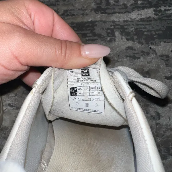 VEJA White & Green Lace Up Sneakers Size 6 US - Image 7