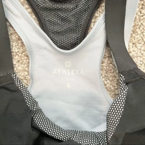 Athleta Double Under Bra Size Small Black Seamless Layered Sporty Clean‎ Girl - Image 3
