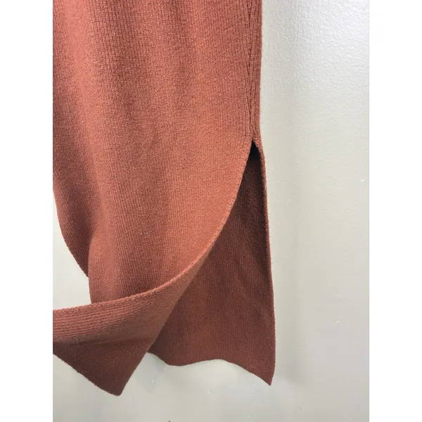 Petal + Pup Knit Sweater Midi Dress Size 2 Rust Terracotta V Neck Long Sleeve - Image 8
