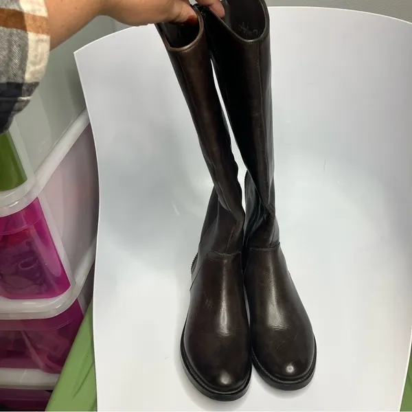 Arturo‎ Chiang brown leather felicity riding boots knee high size 7.5 - Image 3