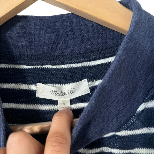 MADEWELL Striped Quilted Sweatshirt Pullover Sweater Top - Image 5