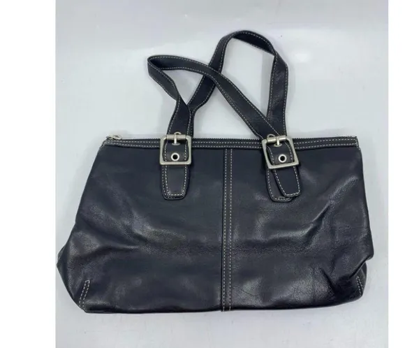 Coach Black Medium Leather Handbag - Image 2
