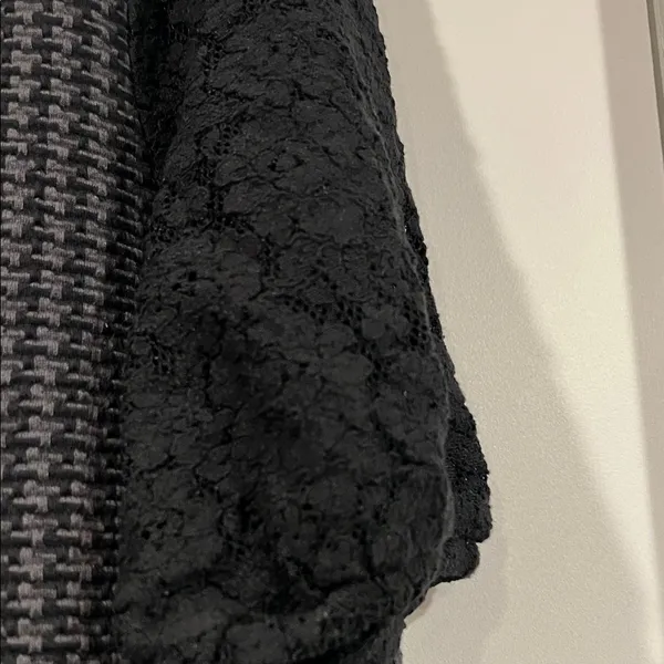 Anthropologie Black and‎ Gray Dress with Lace Accents medium - Image 5