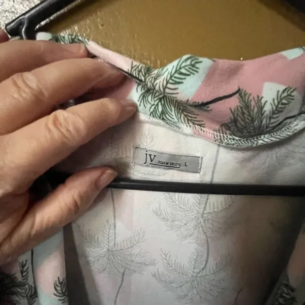 JV Joan Vass size L palm  print robe. - Image 5