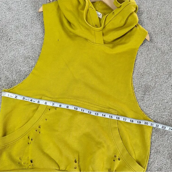 Niyama Sol Women’s Sleeveless Destroyed Hoodie Pullover in Chartreuse Yellow XL - Image 12