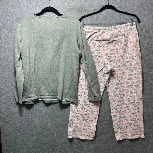 Croft & Barrow Womens‎ Pajama Set Long Sleeve Top Pants Floral Print Size L - Image 9