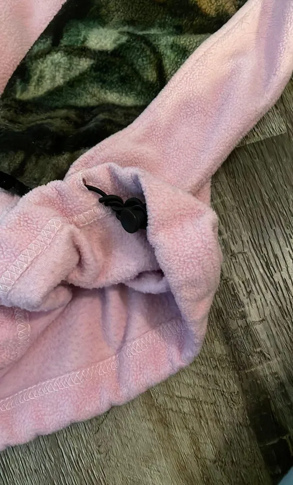 Vintage Fleece pink and camo quarter zip hooded sweatshirt - Image 3