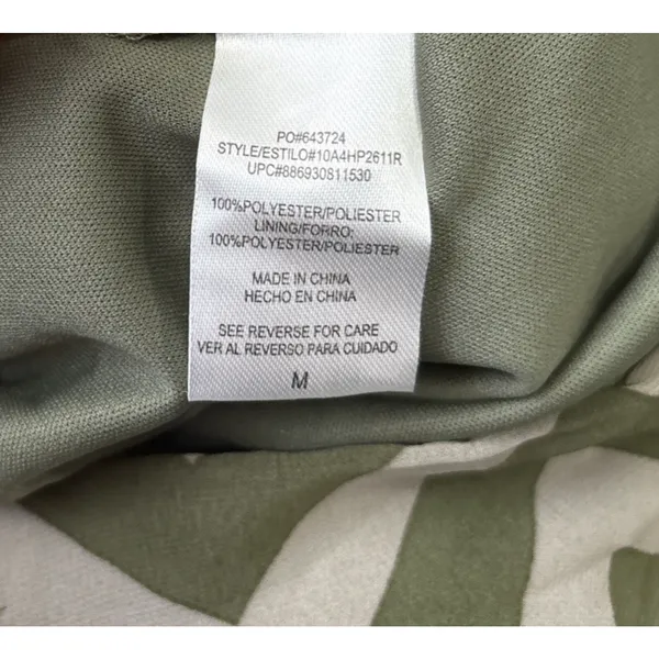 Heart Soul Wide Leg Sheer Chiffon Pants Size Medium Chevron Green Striped Flowy - Image 6