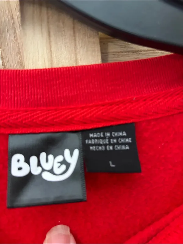 Bluey Red Holiday Sweatshirt Large - Image 3
