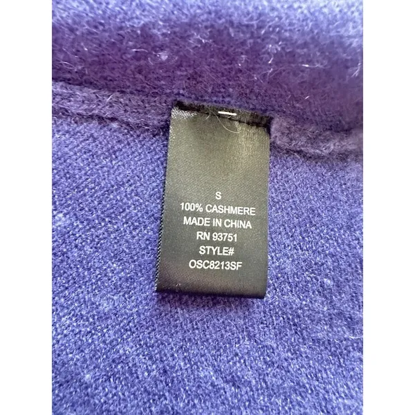 Lusso Womens Cashmere Royal Blue Cardigan‎ S Regency Cozy Core Quiet Luxury FLAW - Image 7