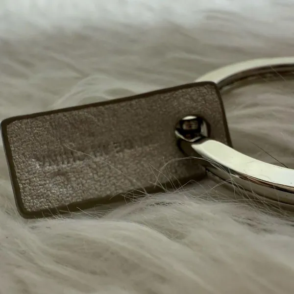 Vintage COACH y2k SIGNATURE TEAR DROP KEY RING Denim Charm - Image 4