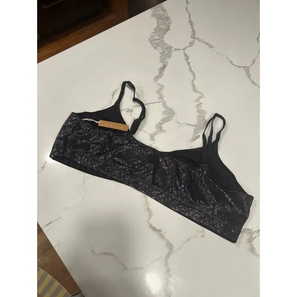 Skims metallic black bra women's xxl‎ nwt - Image 3