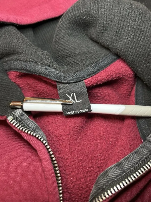 NIKE Hoodie Sweatshirt XL Swoosh Full Zip Maroon Vintage Y2K - Image 9