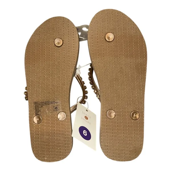 Shade & Shore Copper Flip‎ Flop Sandals, Size 6 - Image 5