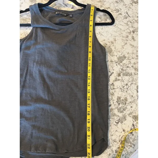 ATHLETA Daily Cowl Tank Size Small army Green Open Back Workout Yoga Women - Image 3