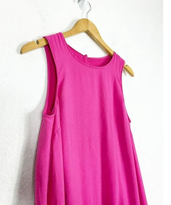 Anthropologie Maeve Marlene Tiered Maxi Dress Medium Pink Oversized Sleeveless - Image 7