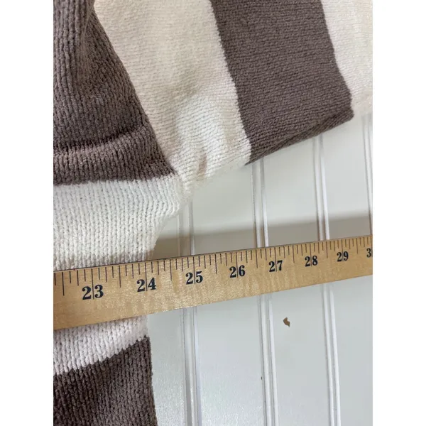 Sanctuary Womens Striped Mock Neck Cozy Warm Sweater Brown Cream Oversized L - Image 8