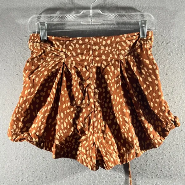 1040 | Urban‎ Outfitters Boho Animal Print High Waisted Cotton Shorts Brown XS - Image 2