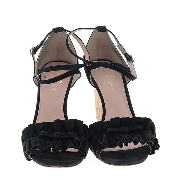Kate Spade Black and Tan Cork Wedge Sandals - Image 2