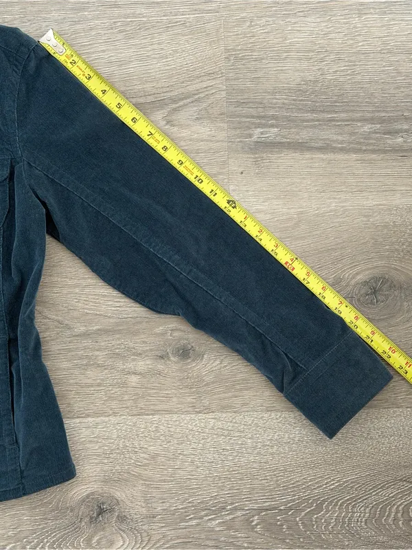 Live a Little Women’s Small Teal Corduroy Jacket Button Front Fitted Stretch - Image 7