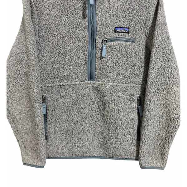 Patagonia Retro Pile Marsupial Fleece Pullover Salt Gray Women's‎ Size XS - Image 5