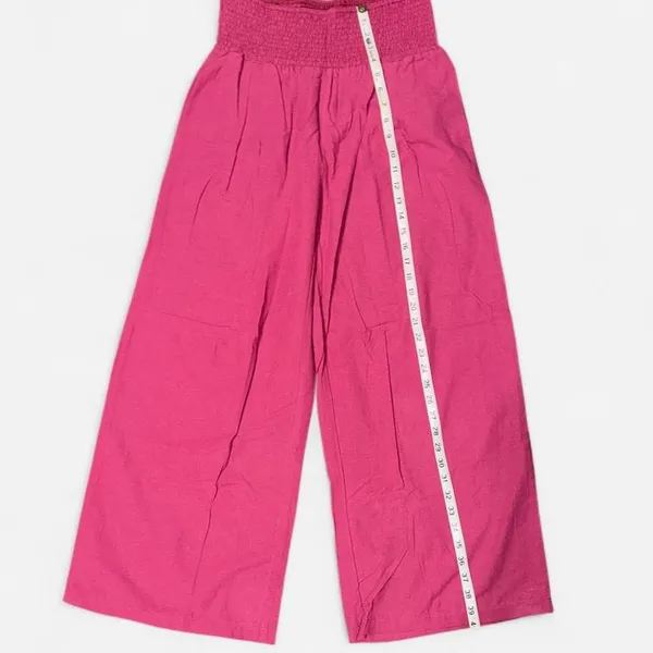 Source Unknown Magenta Cotton Linen Pants with Wide Stretch Waistband, XL - Image 4