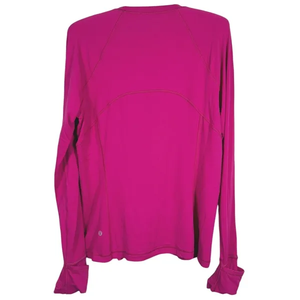 Lululemon Its Rulu Long Sleeve Shirt Size XL Pink Running Workout Fitness Gym - Image 3