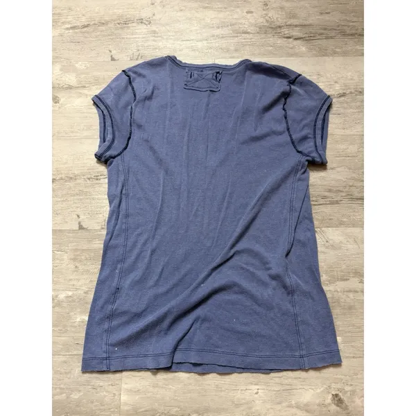 We The Free Women's Medium Blue T-Shirt V-Neck Short Sleeves Fitted A4-0021 - Image 6