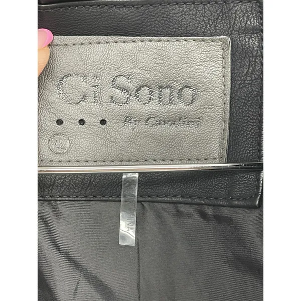 Ci Sono Women's Black Faux‎ Leather Jacket, Size XL But Fit Medium - Image 2