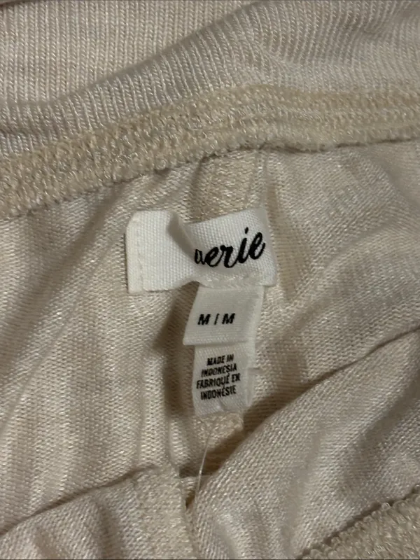 Aerie Womens NWT “Gotta Jet” cream Flare Ribbed Pants Size medium High Waist NWT - Image 4