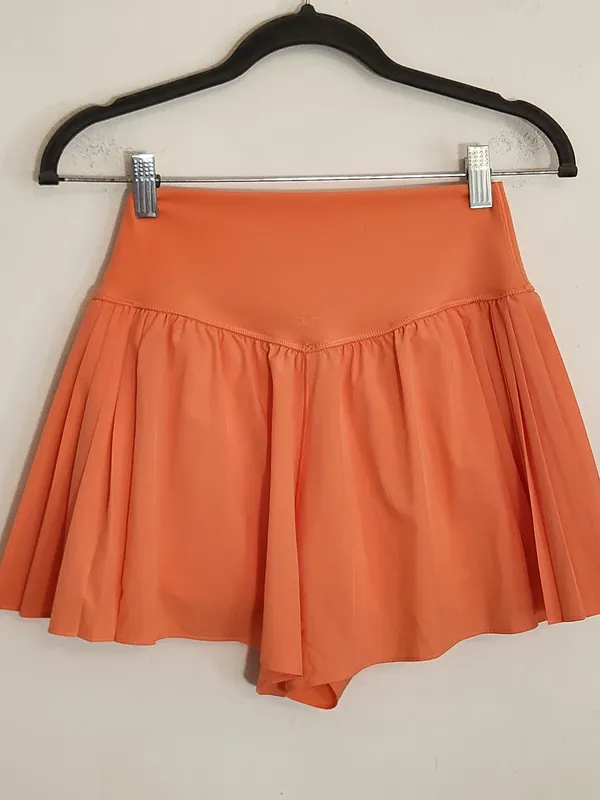 Aerie OFFLINE Real Me Coral Pleated Flowy Shorts Size Medium NWT - Image 4