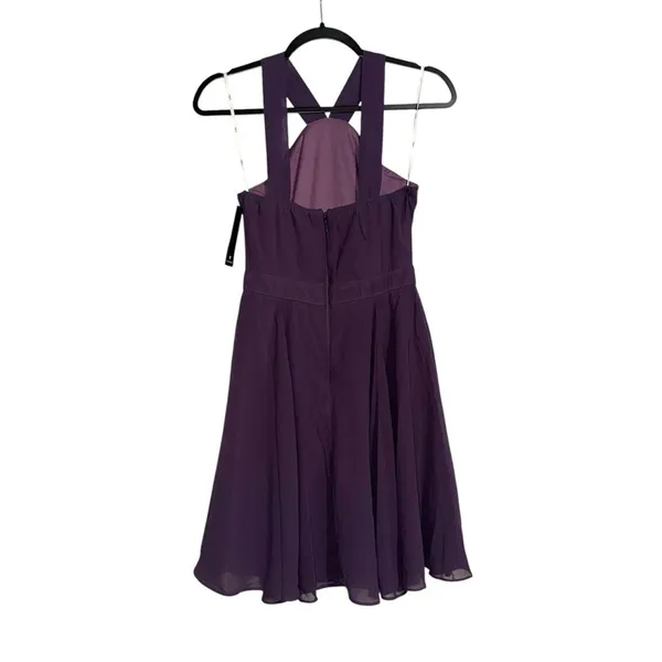 NWT Lulus Forevermore Dusty Purple Skater Halter Neck Mini Dress XS - Image 5