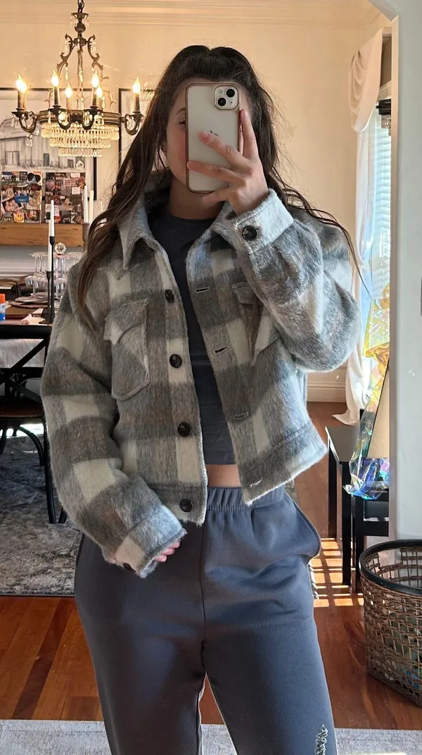 Flannel Jacket Gray Size M - Image 3