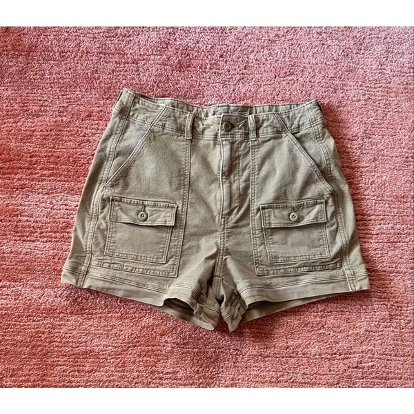 American Eagle High Rise Stretch Shorts Green Size 6 Utility Style - Image 2