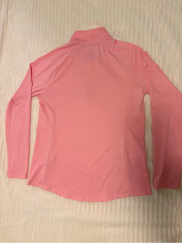 Adidas Golf Women 1/4 Zip UPF50 Shirt Pullover in Light Pink Size M Sporty Golf - Image 5