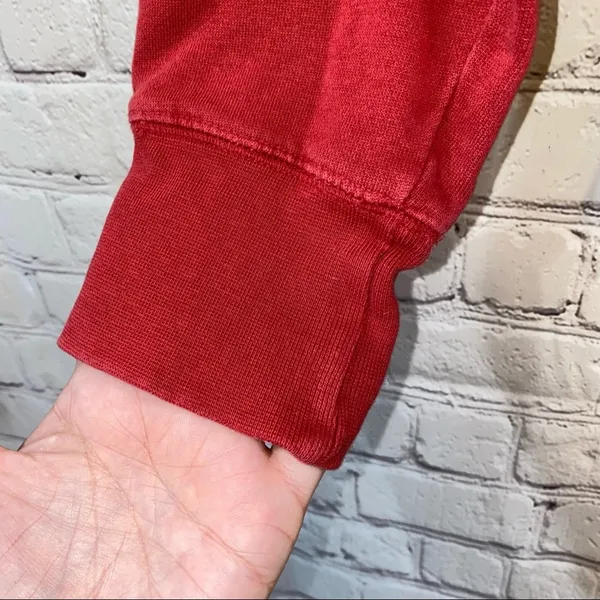 Step‎ Ahead Crimson OU Distressed V Neck Hoodie - Image 3