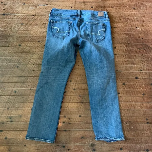 American Eagle Artist low rise medium wash distressed jeans - Image 3