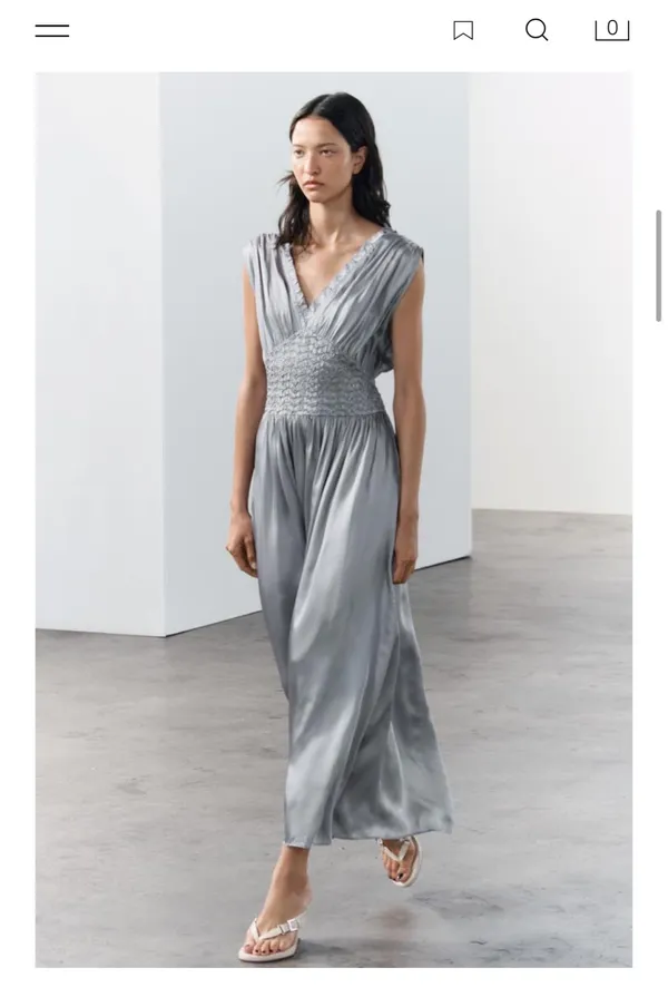 Zara NWT Silver Maxi Dress - Image 2