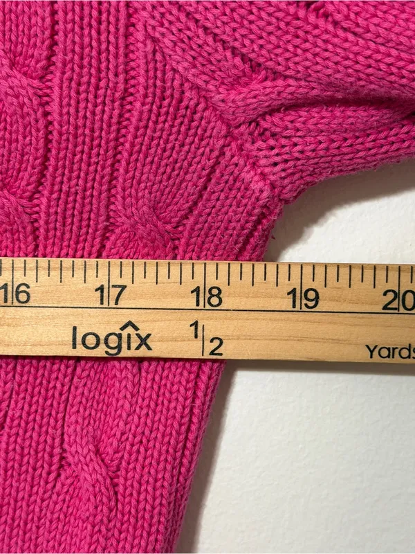 Ralph Lauren Pink Cable Knit Sweater Size Medium Women’s - Image 8