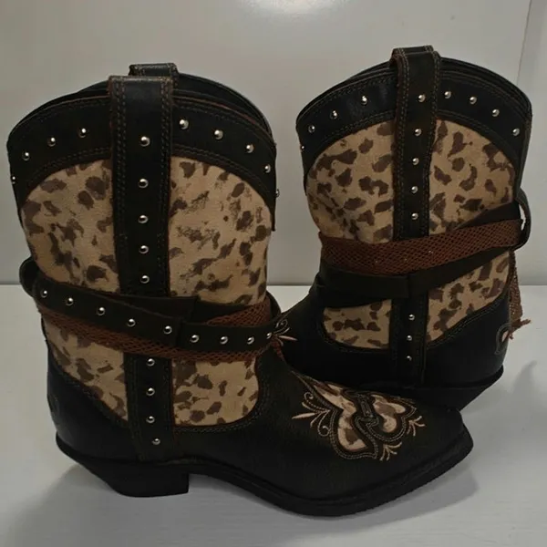 Brown Leopard rockin country Boots sz 7 - Image 5