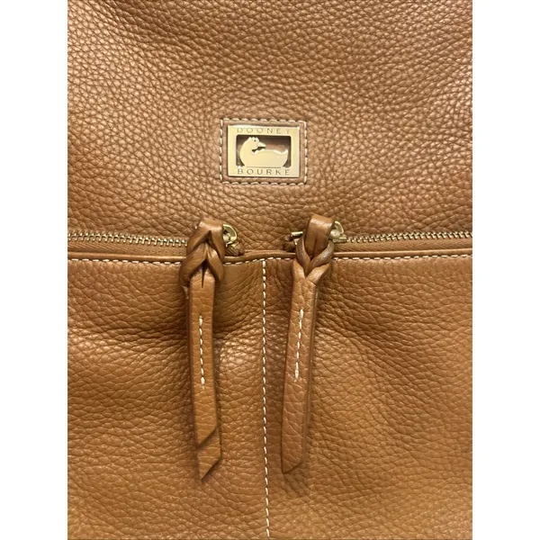 Dooney & Bourke Brown Dillen Large Zipper Pocket Sac Hobo Shoulder Bag Purse - Image 2