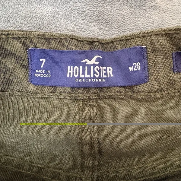 Hollister Olive Ultra High Rise Denim Snake Pattern Skirt 7 Y2K Preppy - Image 3