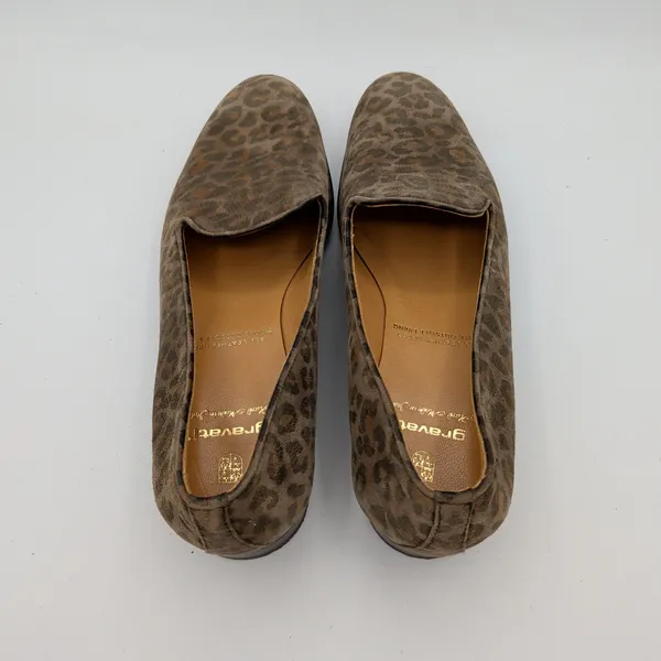 Gravati $675‎ Womens Leopard Print Suede Loafers Handmade Italy Brown 4663 8.5M - Image 6