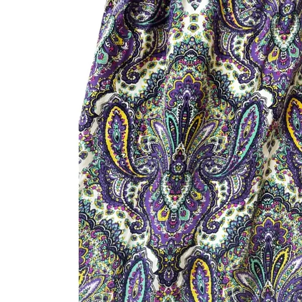 J.Crew 100% silk paisley print slip dress purple multi Coquette Fairy SIZE 2 - Image 6