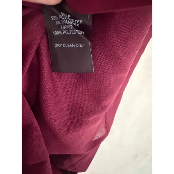 Lulus Velvet Mini Dress Womens Large Burgundy Wine Deep V-Neck Cocktail Party L - Image 5